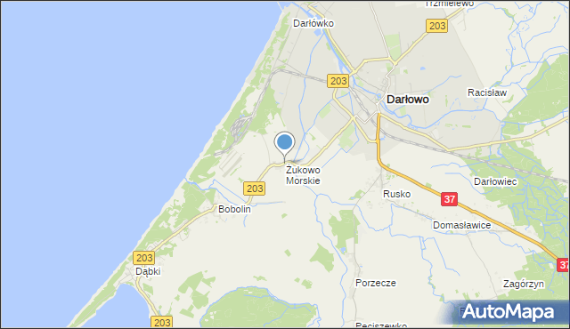 mapa Żukowo Morskie, Żukowo Morskie na mapie Targeo